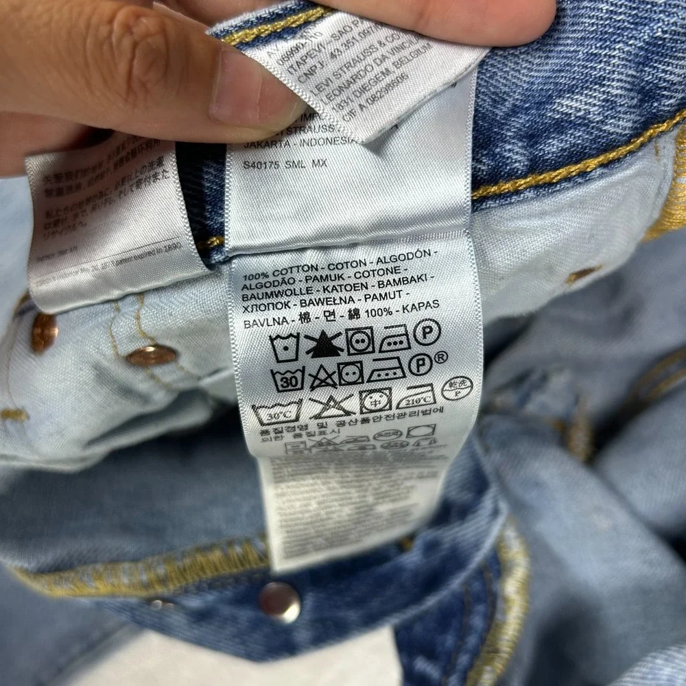 Levi's 501 Original Fit Straight Jeans Men 32X28.5 Blue Denim Button Fly - Flaws